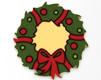 Christmas Wreath Cookie Cutter | Stamp | Stencil - SHARP EDGES - FAST Shipping - Choose Your Own Size!