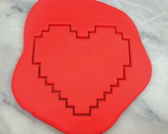 Pixel Heart Cookie Cutter - SHARP EDGES - FAST Shipping - Choose Your Own Size!
