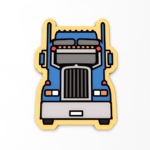 Semi Truck Cookie Cutter | Stamp | Stencil - SHARP EDGES - FAST Shipping - Choose Your Own Size!