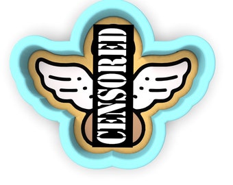 Weiner Wings Cookie Cutter | Stamp | Stencil | Debosser  - SHARP EDGES - FAST Shipping - Choose Your Own Size!