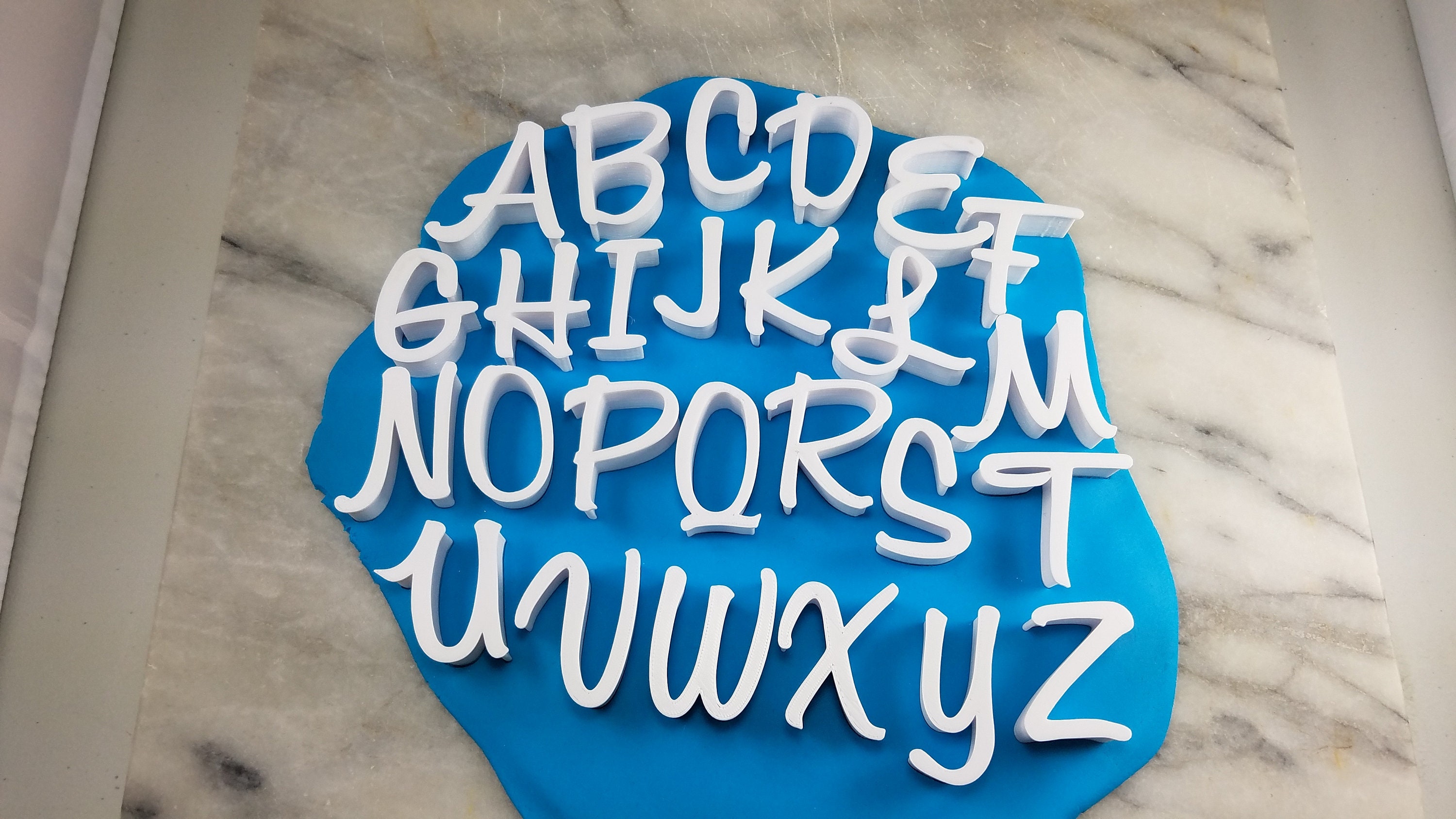 Fondant Alphabet Letter Cutter Plastic 26 pc, 2 Inch - Mia Cake House