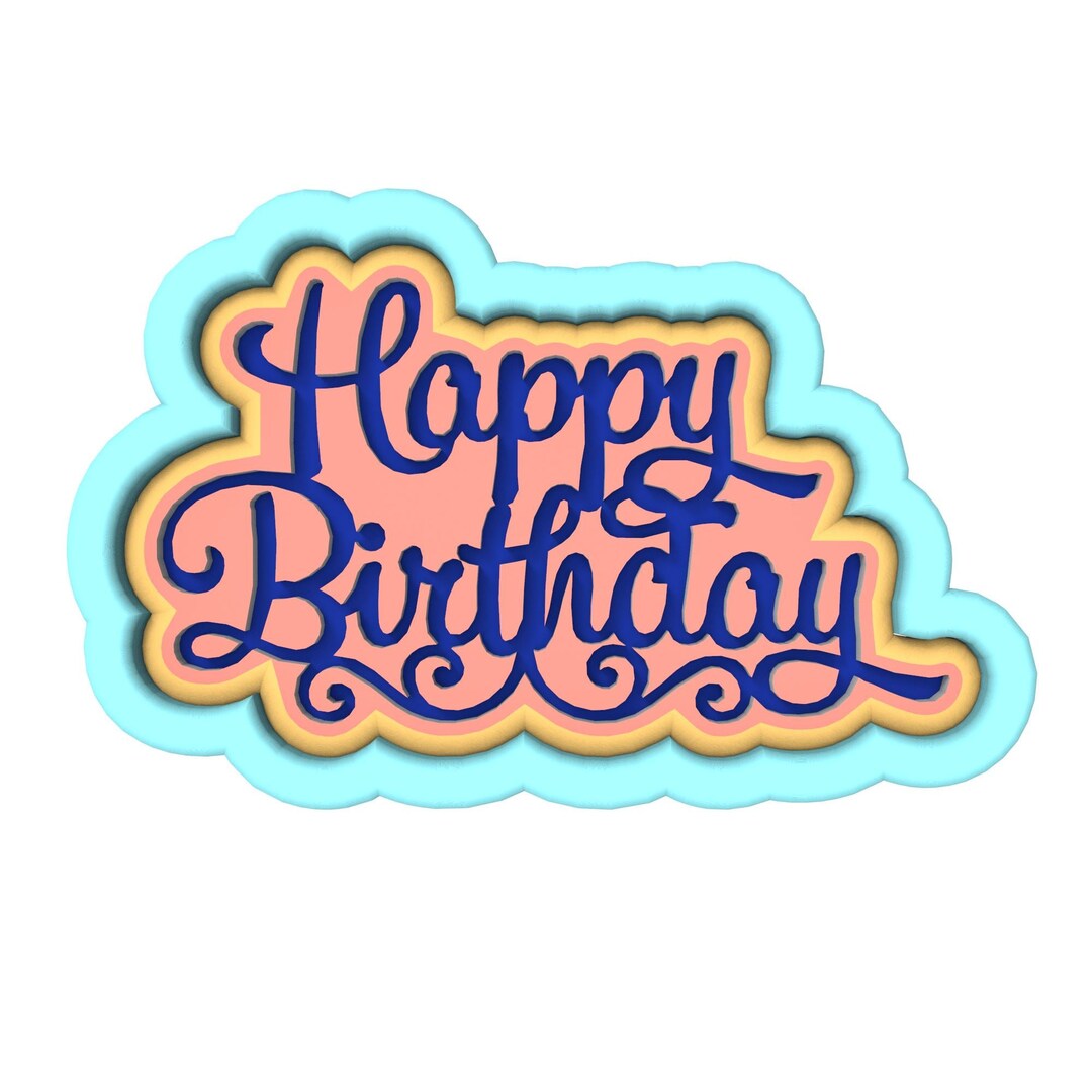 Happy Birthday Cookie Cutter Stamp Stencil SHARP EDGES FAST Shipping