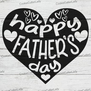 Happy Father&#39;s Day Heart Stencil | REUSABLE, DURABLE, WASHABLE Craft Stencil | Use for Signs, Walls, Canvas & More!2