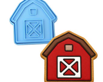 Barn  Cookie Cutter | Stamp | Stencil - SHARP EDGES - FAST Shipping - Choose Your Own Size!