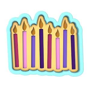 Candles Cookie Cutter | Stamp | Stencil - SHARP EDGES - FAST Shipping - Choose Your Own Size! #1