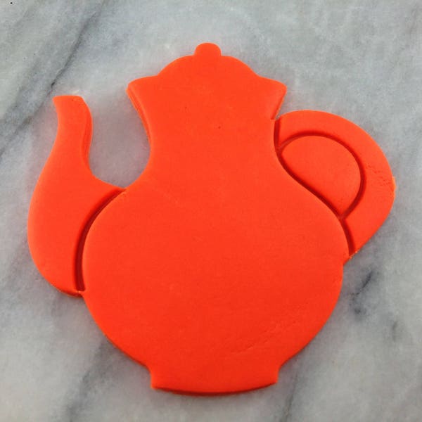 Teapot Cookie Cutter 2-Piece, Stamp & Outline #2 - SHARP EDGES - FAST Shipping - Choose Your Own Size!