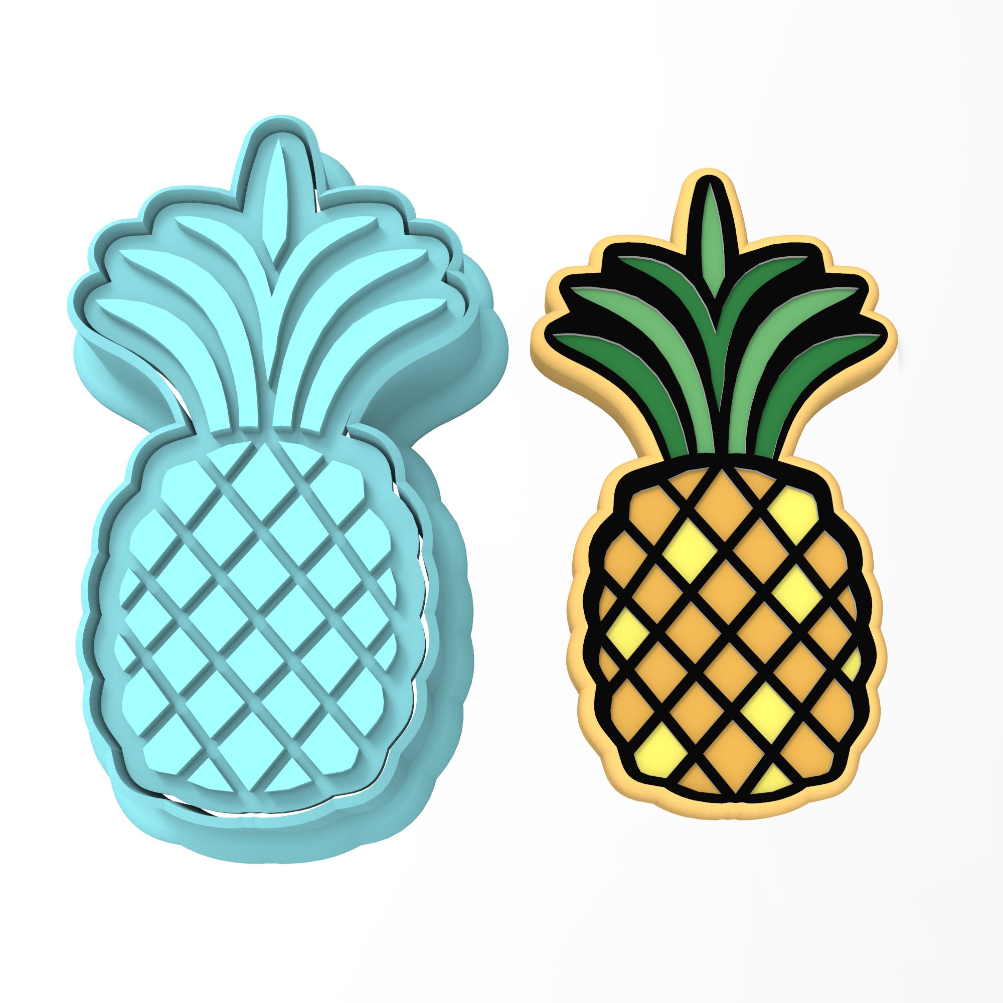 Pineapple Cookie Cutter | Stamp | Stencil - SHARP EDGES - FAST Shipping ...