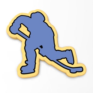 Hockey Player Cookie Cutter | Stamp | Stencil - SHARP EDGES - FAST Shipping - Choose Your Own Size!
