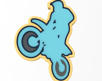 Dirt Bike Rider Cookie Cutter | Stamp | Stencil - SHARP EDGES - FAST Shipping - Choose Your Own Size!