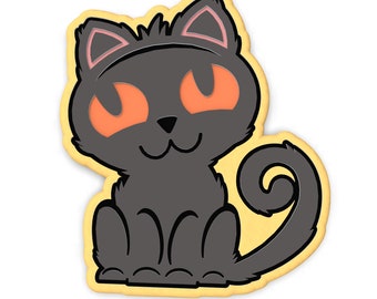 Halloween Cat Cookie Cutter | Stamp | Stencil - SHARP EDGES - FAST Shipping - Choose Your Own Size! #1