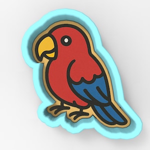 Parrot 2 Cookie Cutter | Stamp | Stencil - SHARP EDGES - FAST Shipping - Choose Your Own Size! #1