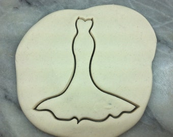 Wedding Dress Outline #2 Cookie Cutter - SHARP EDGES - FAST Shipping - Choose Your Own Size!