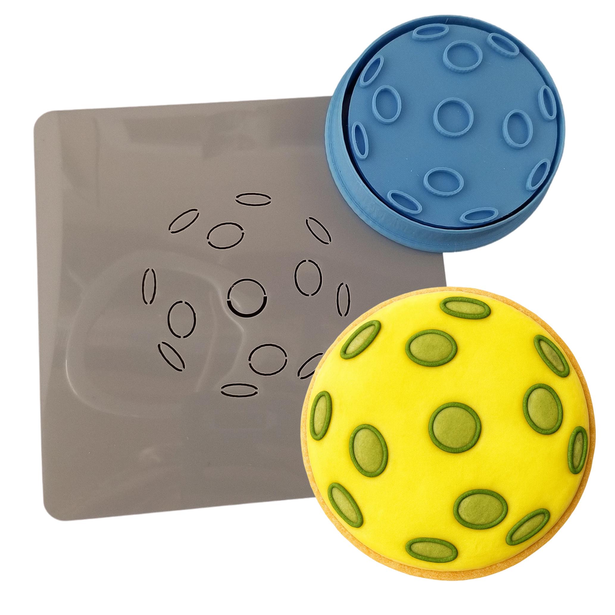 Pickle Ball Moon Cookie Cutter | Stamp | Stencil - SHARP EDGES