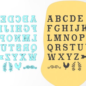 Vintage Sign Font Cookie Stamps Full Set - FAST Shipping - Choose Your Own Size!