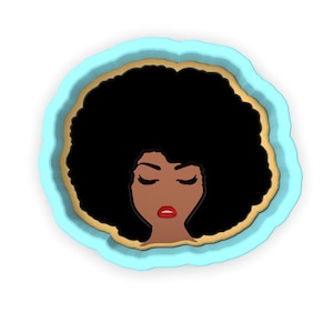 Afro Lady Cookie Cutter | Stamp | Stencil #1 - SHARP EDGES - FAST Shipping - Choose Your Own Size!