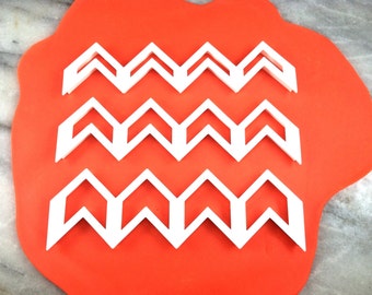 Chevron Fondant Cookie Cutters - 3 Different Sizes - Ultra .!