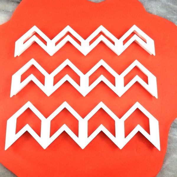 Chevron Fondant Cookie Cutters - 3 Different Sizes - Ultra .!