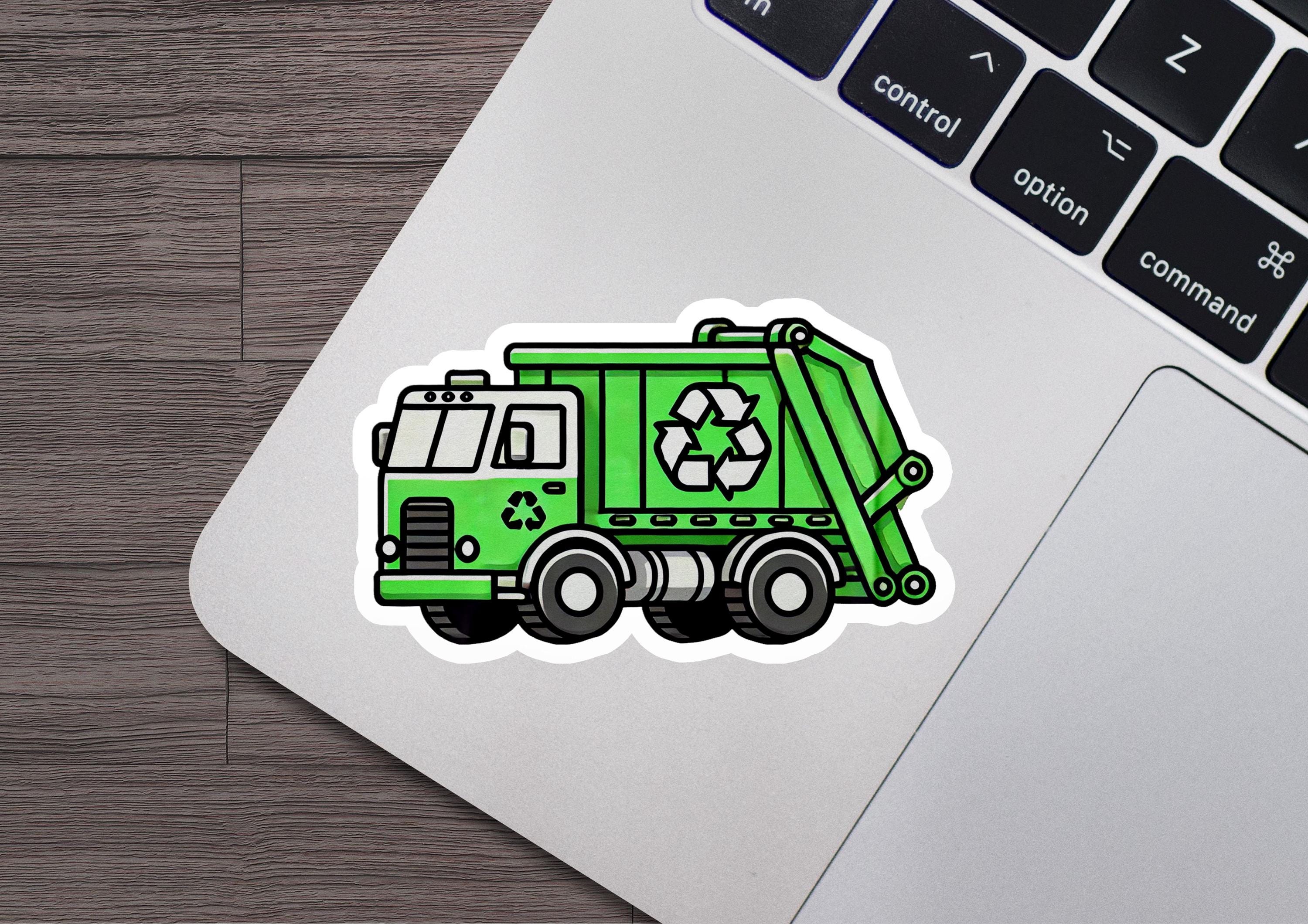 Garbage Truck Vinyl Sticker | Dishwasher Safe & Durable | Custom Sizes ...