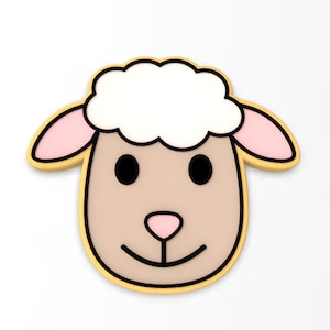 Sheep Face Cookie Cutter | Stamp | Stencil - SHARP EDGES - FAST Shipping - Choose Your Own Size!