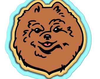Cortador/sello/plantilla de galletas de Pomerania n.° 1