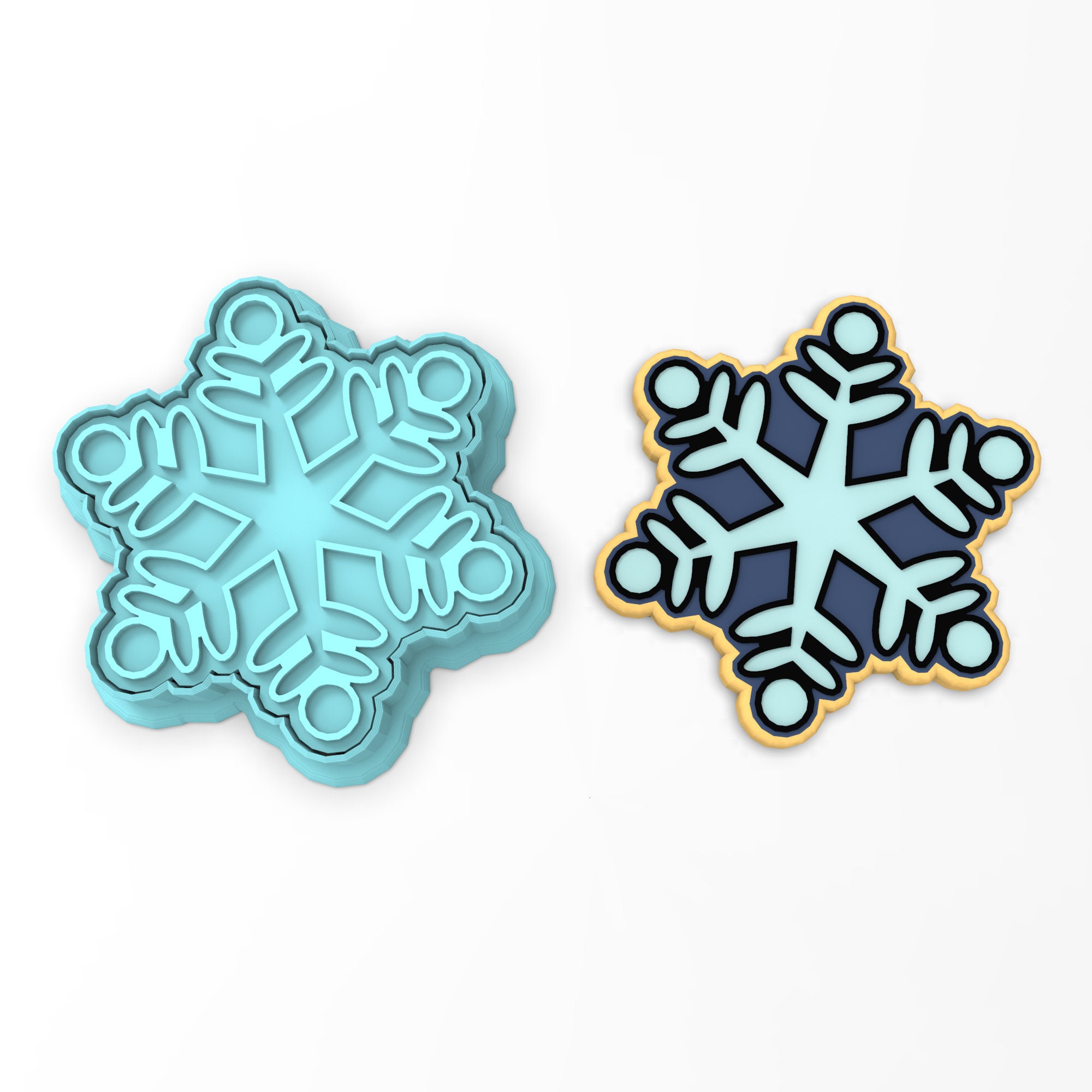 Snowflake Cookie Cutter Stamp Stencil SHARP EDGES FAST Etsy Ireland