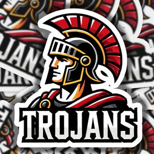 Trojan Words 1 Vinyl Sticker | Dishwasher Safe & Durable | Custom Sizes | Fast Shipping | Made in USA 1