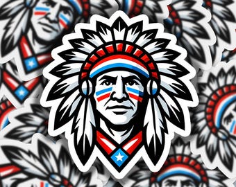 American Indian 3 Vinyl Sticker | Dishwasher Safe & Durable | Custom Sizes | Fast Shipping | Made in USA 1