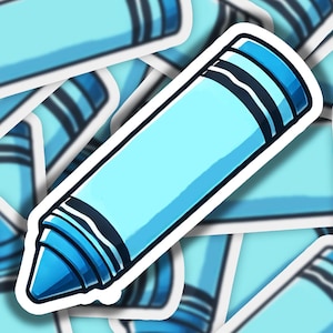 Big Blue Jumbo Crayon Vinyl Sticker | Dishwasher Safe & Durable | Custom Sizes | Fast Shipping | Made in USA 1