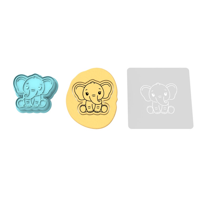 Baby Elephant Cookie Cutter Stamp Stencil SHARP EDGES - Etsy