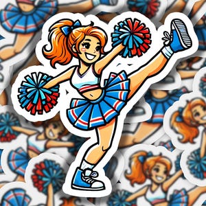 Cheerleader Leg Up Vinyl Sticker | Dishwasher Safe & Durable | Custom Sizes | Fast Shipping | Made in USA 1
