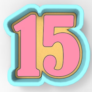 15 Birthday 1 Cookie Cutter | Stamp | Stencil - SHARP EDGES - FAST Shipping - Choose Your Own Size! #1