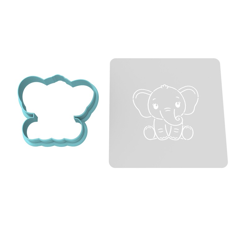 Baby Elephant Cookie Cutter Stamp Stencil SHARP EDGES - Etsy