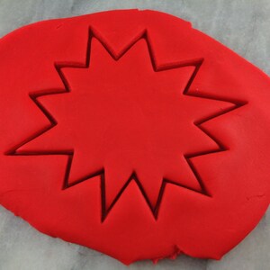 Comic Starburst Cookie Cutter Outline #4 - SHARP EDGES - FAST Shipping - Choose Your Own Size!