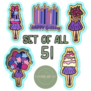 Party Girl Cookie Cutter Set by @CookieArtKC | Choose Cutters, Stamps, & Stencils |