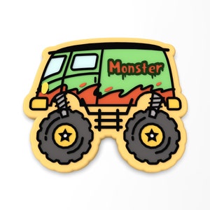 Monster Truck Cookie Cutter | Stamp | Stencil - SHARP EDGES - FAST Shipping - Choose Your Own Size! #3