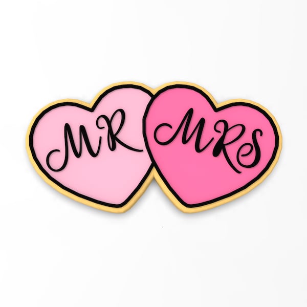 Mr. and Mrs. Cookie Cutter | Stamp | Stencil - SHARP EDGES - FAST Shipping - Choose Your Own Size!