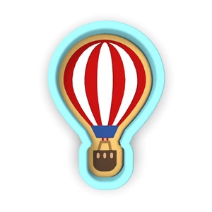 Hot Air Balloon Cookie Cutter | Stamp | Stencil - SHARP EDGES - FAST Shipping - Choose Your Own Size!