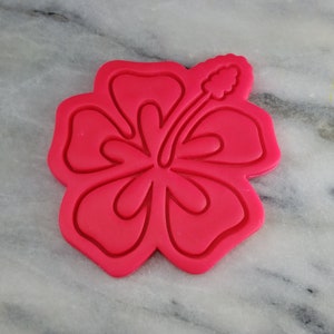Hibiscus Cookie Cutter 2-Piece, Outline & Stamp - SHARP EDGES - FAST Shipping - Choose Your Own Size!