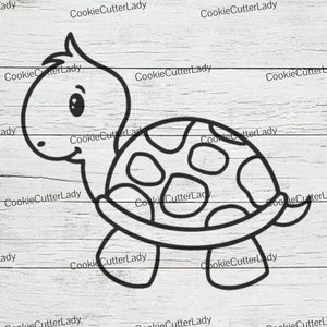Może przedstawiać: Czarno-biały rysunek kreskowy żółwia z pancerzem, który ma wzór z kółek. Żółw ma duże oczy i małe usta.