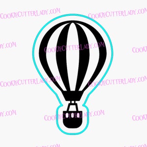 Hot Air Balloon Cookie Cutter | Stamp | Stencil - SHARP EDGES - FAST Shipping - Choose Your Own Size!