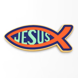Jesus Fish Cookie Cutter | Stamp | Stencil - SHARP EDGES - FAST Shipping - Choose Your Own Size!