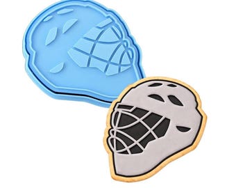 Foremka do ciastek w kształcie maski hokejowej i lacrosse | Stempel | Szablon nr 1