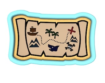 Treasure Map Cookie Cutter | Stamp | Stencil #2
