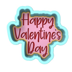 Happy Valentine&#39;s Day Cookie Cutter | Stamp | Stencil #4