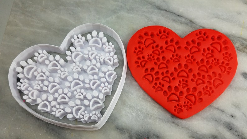 Choose Your Own Size! Heart w Mini Dog Paws Cookie Cutter 2-Piece Stamp /& Outline #1 SHARP EDGES FAST Shipping