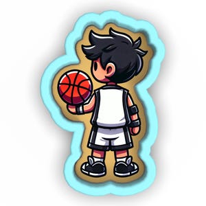 Basketball Player Boy Holding Ball Cookie Cutter | Stamp | Stencil - SHARP EDGES - FAST Shipping - Choose Your Own Size! #1