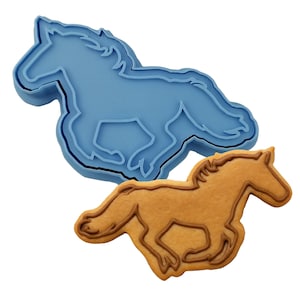Horse Running Cookie Cutter 2-Piece, Stamp & Outline #1 - SHARP EDGES - FAST Shipping - Choose Your Own Size!