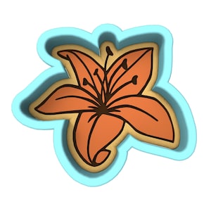 Tiger Lily Cookie Cutter | Stamp | Stencil - SHARP EDGES - FAST Shipping - Choose Your Own Size! #1