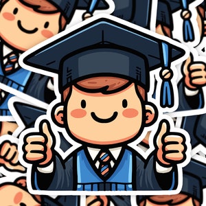 Grad Kid Thumbs Up Vinyl Sticker | Dishwasher Safe & Durable | Custom Sizes | Fast Shipping | Made in USA