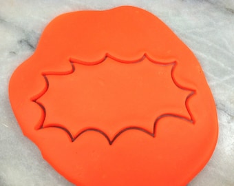 Comic Book Pow Cookie Cutter Outline #1 - SHARP EDGES - FAST Shipping - Choose Your Own Size!